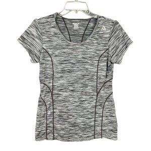 Reebok Athletic Short Sleeve Top Women Sz Small Gray Heather